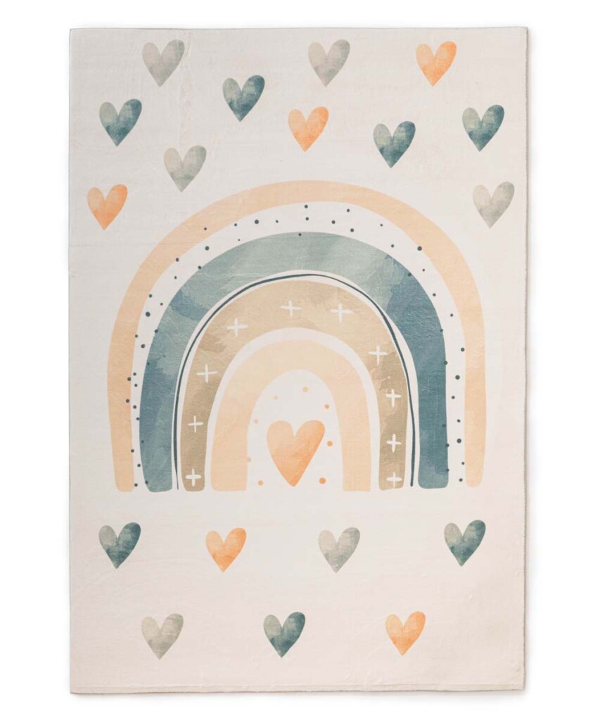Alfombra infantil lavable – Fluffito Corazones Multicolor para bebés