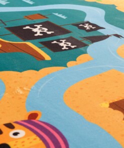 Alfombra infantil lavable - Snugway Piratas Multicolor - close up, thumbnail