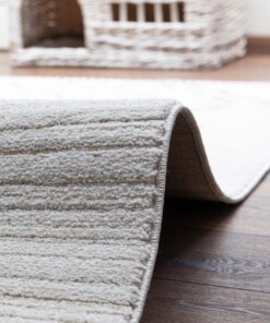 Alfombra bereber Beni Ouarain Sufian - Crema/Negro - close up, thumbnail