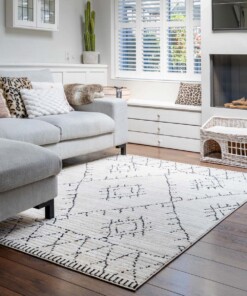 Alfombra bereber Beni Ouarain Sufian - Crema/Negro - sfeer