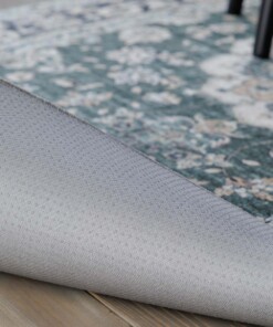 Alfombra exterior vintage ovalada​ - Valenca Nova verde oscuro - close up, thumbnail