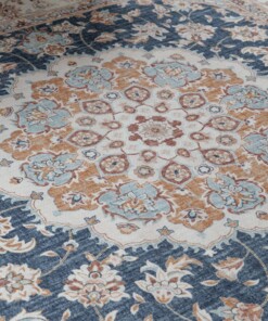 Alfombra exterior vintage cuadrada - Valenca Nova dorado/azul - close up, thumbnail Alfombra exterior vintage cuadrada - Valenca Nova dorado/azul - close up, thumbnail