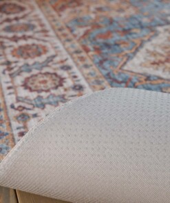 Alfombra exterior vintage​ - Valenca Brio beige/azul claro - close up, thumbnail