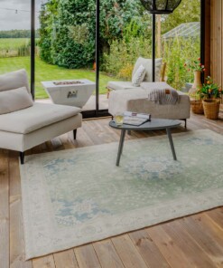 Alfombra exterior vintage​ - Valenca Luna verde salvia - sfeer