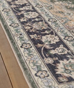 Alfombra exterior vintage​ - Valenca Nova verde oscuro - close up, thumbnail