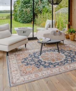 Alfombra exterior vintage - Valenca Nova dorado/azul - sfeer Alfombra exterior vintage - Valenca Nova dorado/azul - sfeer