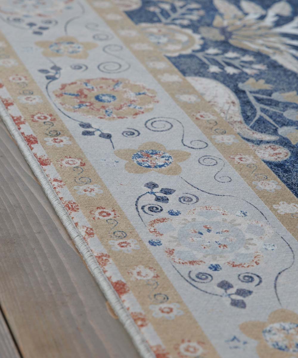 Alfombra exterior vintage - Valenca Sera azul oscuro - close up Alfombra exterior vintage - Valenca Sera azul oscuro - close up