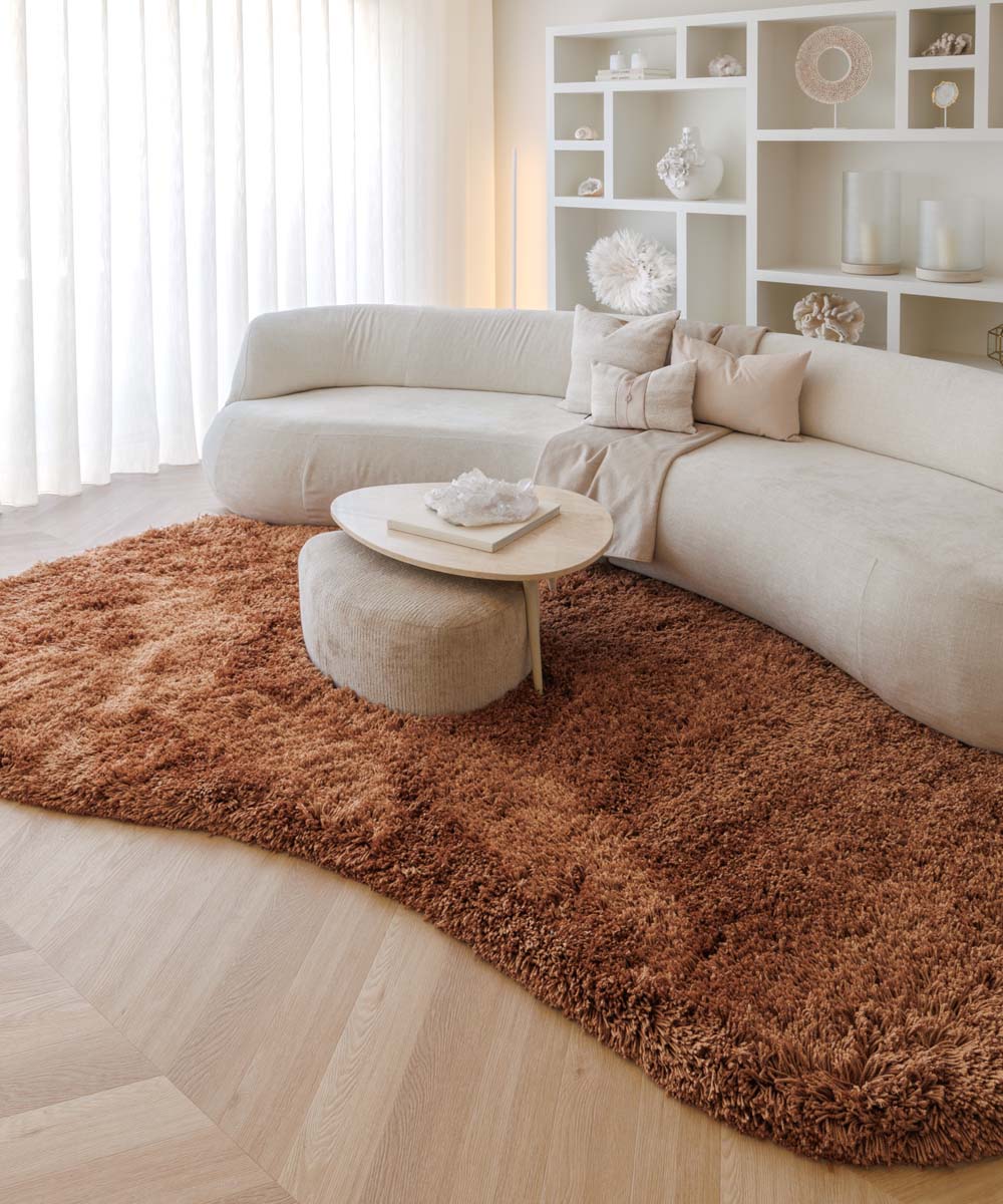 Alfombra orgánica shaggy - Sveve coñac - sfeer Alfombra orgánica shaggy - Sveve coñac - sfeer