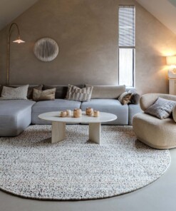 Alfombra redonda de lana - Bergull marfil/gris - sfeer