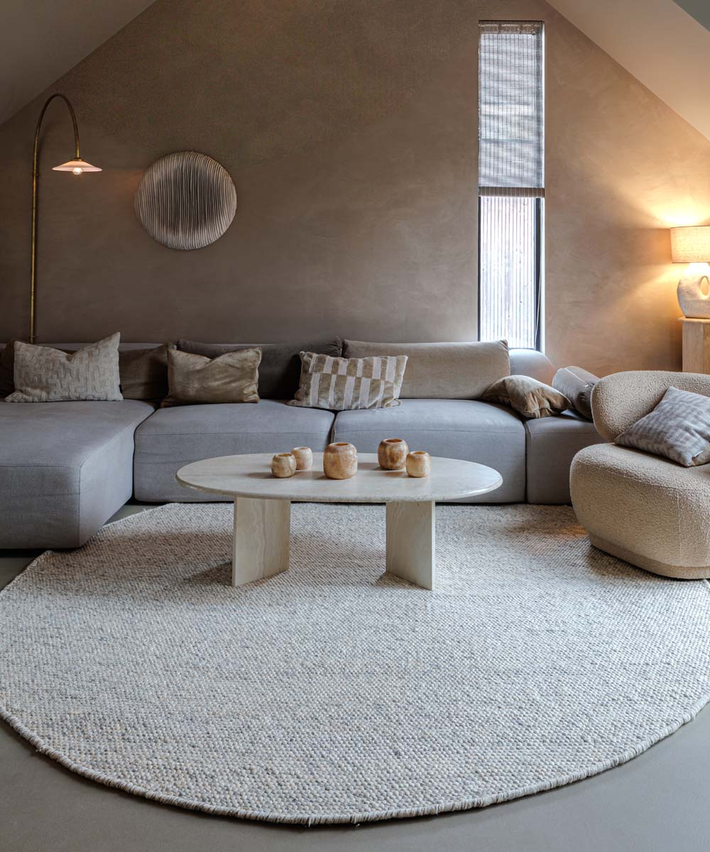 Alfombra redonda de lana - Silvull beige - sfeer Alfombra redonda de lana - Silvull beige - sfeer