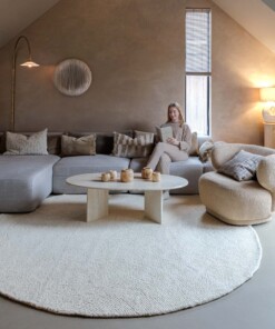 Alfombra redonda de lana - Tvist marfil - sfeer