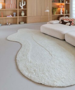 Alfombra orgánica - Tjørne Mose marfil - sfeer