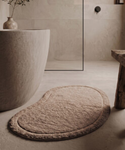 Alfombra de baño orgánica - Lunja Pebble beige - sfeer