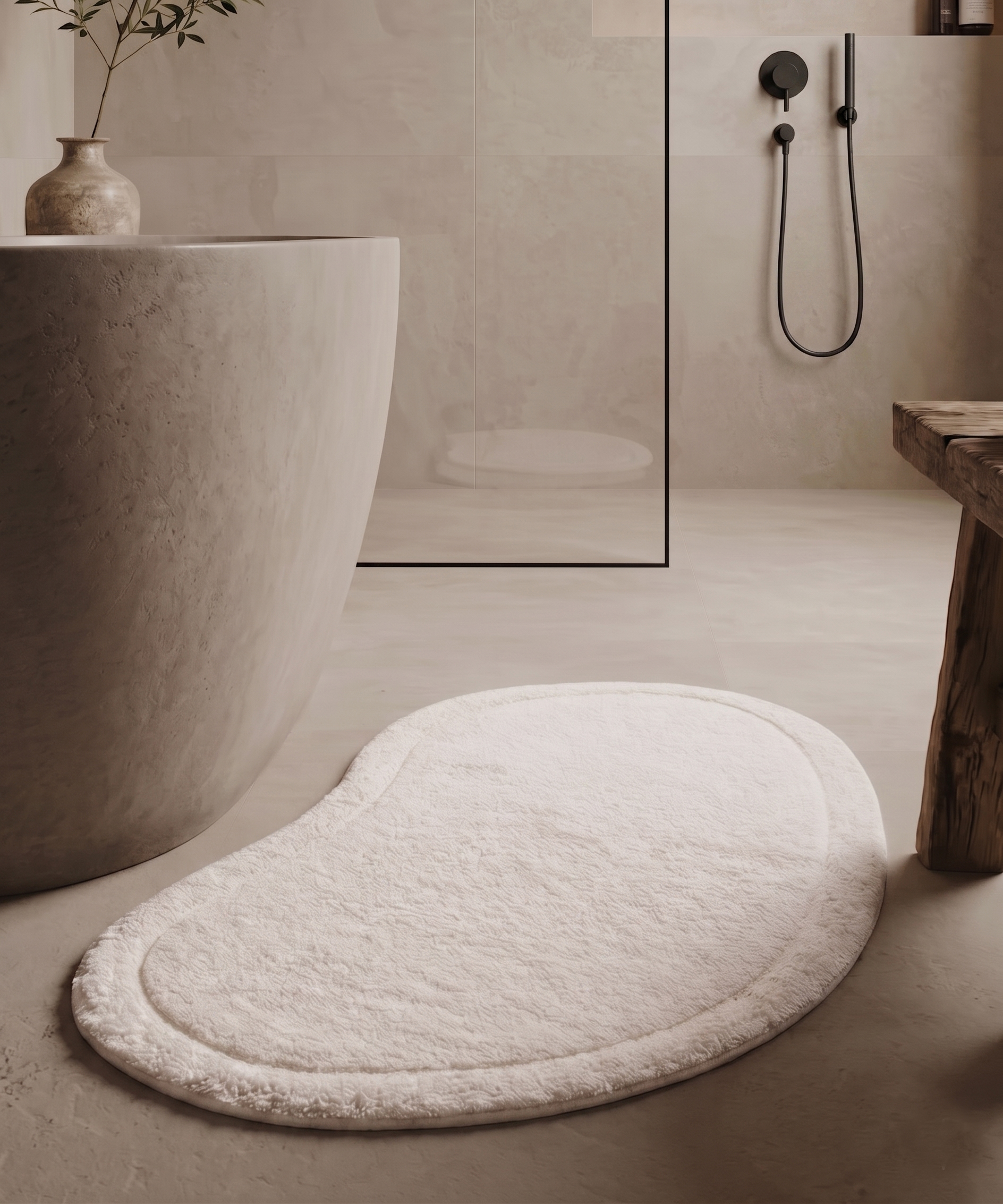 Alfombra de baño orgánica - Lunja Pebble marfil - sfeer Alfombra de baño orgánica - Lunja Pebble marfil - sfeer