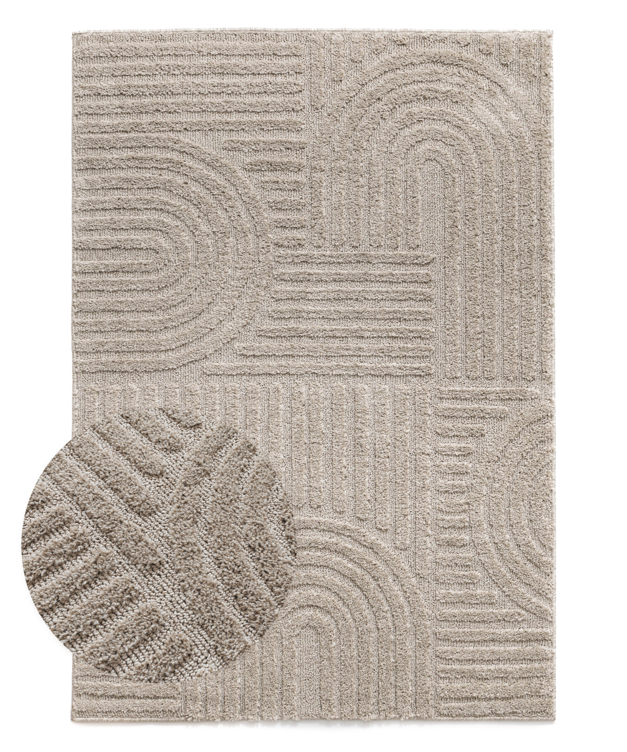 Alfombra de estilo escandinavo - Arc Bend Beige - overzicht Alfombra de estilo escandinavo - Arc Bend Beige - overzicht
