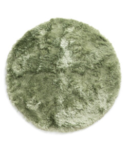 Alfombra redonda de terciopelo - Auréa verde salvia - overzicht