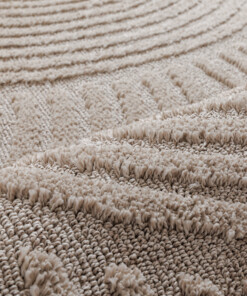 Alfombra de estilo escandinavo - Arc Curve Beige - close up, thumbnail Alfombra de estilo escandinavo - Arc Curve Beige - close up, thumbnail