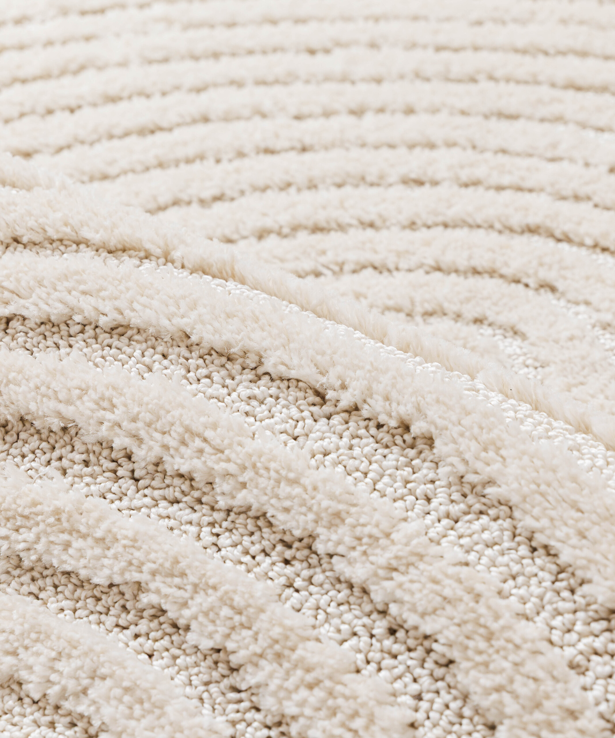 Alfombra de estilo escandinavo - Arc Curve Crema - close up Alfombra de estilo escandinavo - Arc Curve Crema - close up