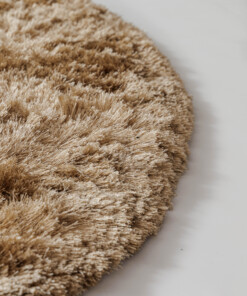 Alfombra redonda de terciopelo - Auréa beige - close up, thumbnail Alfombra redonda de terciopelo - Auréa beige - close up, thumbnail