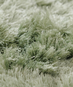 Alfombra redonda de terciopelo - Auréa verde salvia - close up, thumbnail