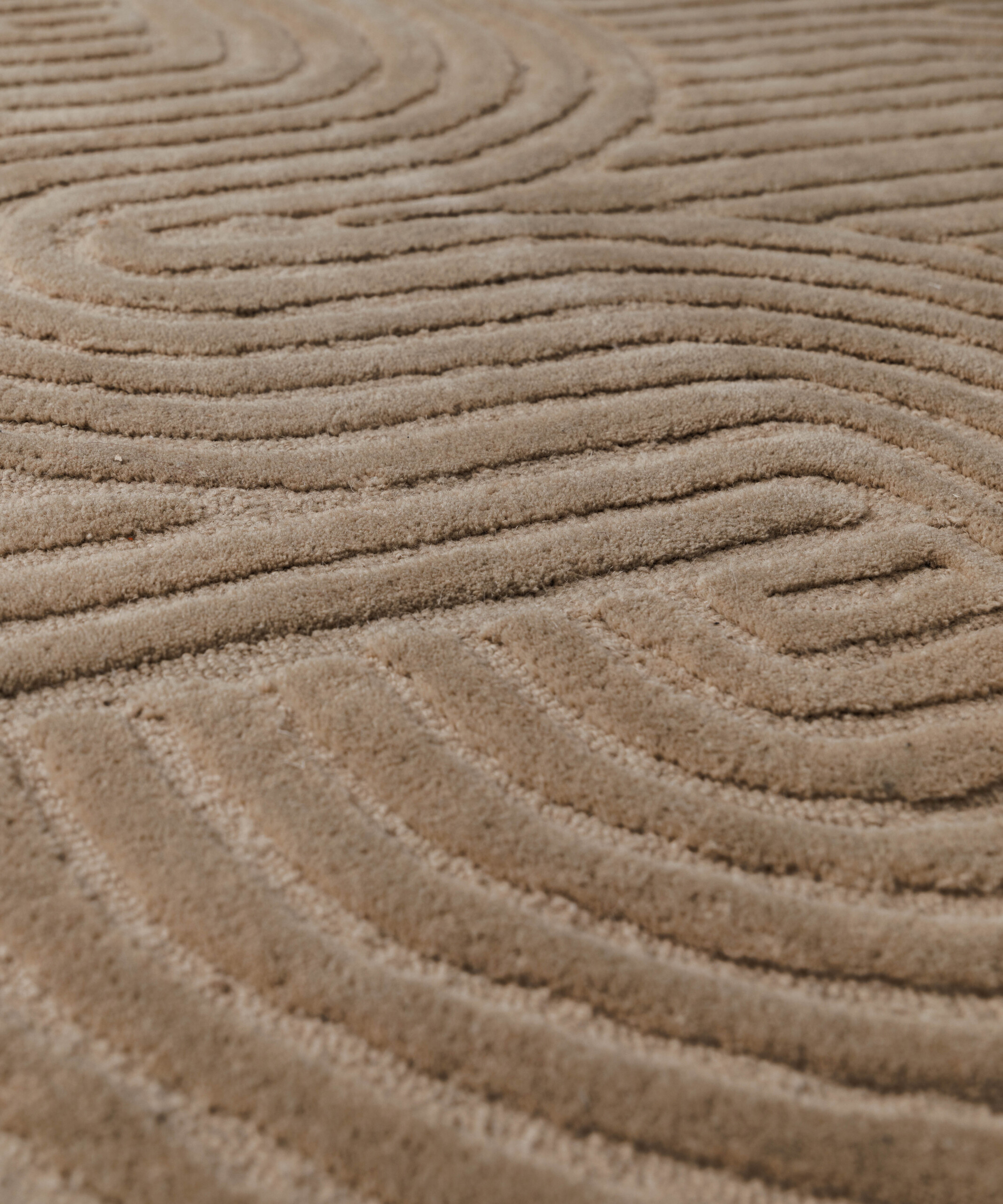 Alfombra de diseño orgánico - Balans beige - close up Alfombra de diseño orgánico - Balans beige - close up