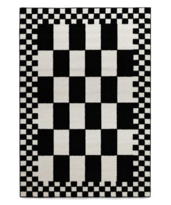 Alfombra ajedrez - Nivo Maeve blanco/negro - overzicht Alfombra ajedrez - Nivo Maeve blanco/negro - overzicht