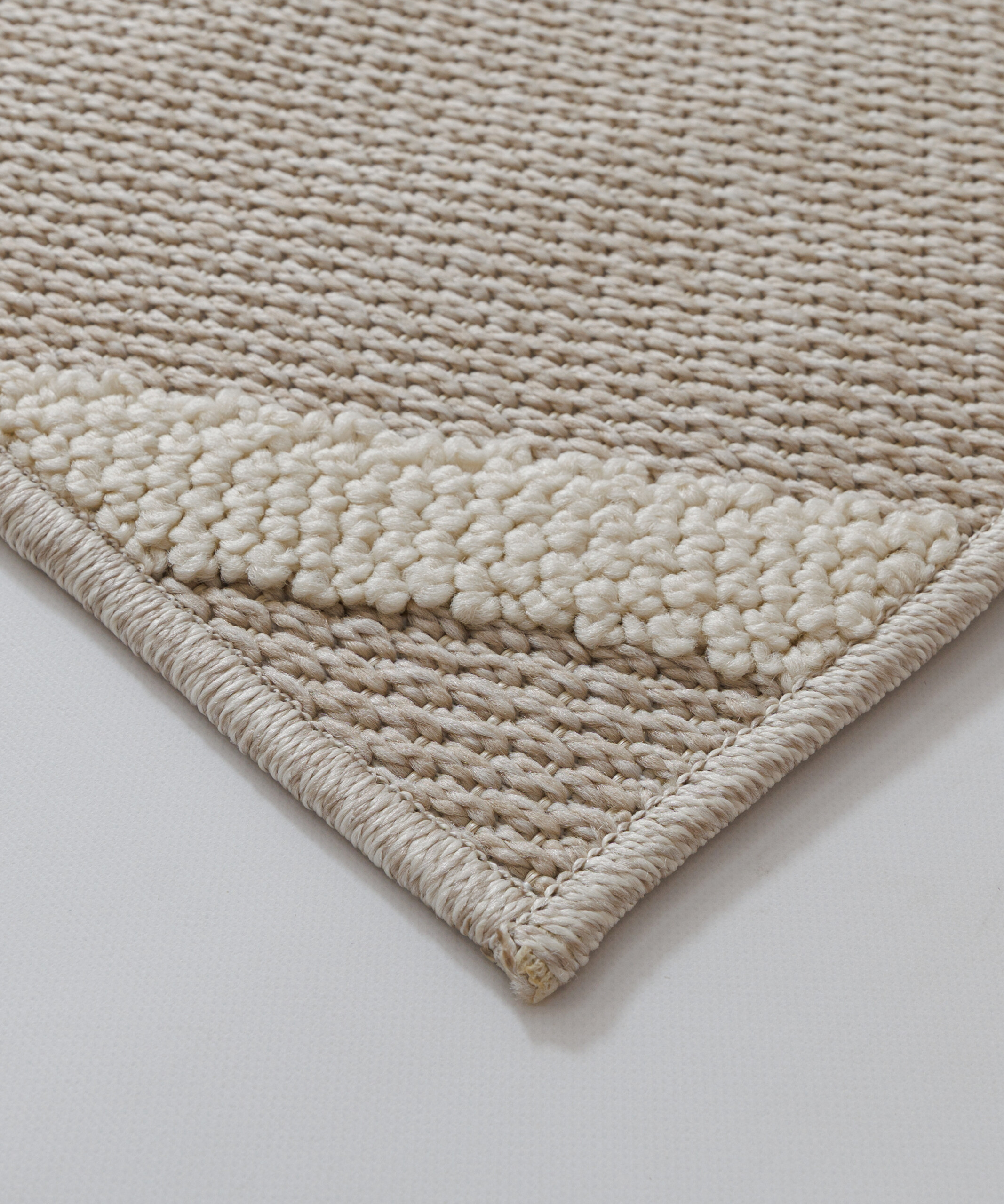 Alfombra yute exterior - Dunor Nova natural/blanco - close up Alfombra yute exterior - Dunor Nova natural/blanco - close up