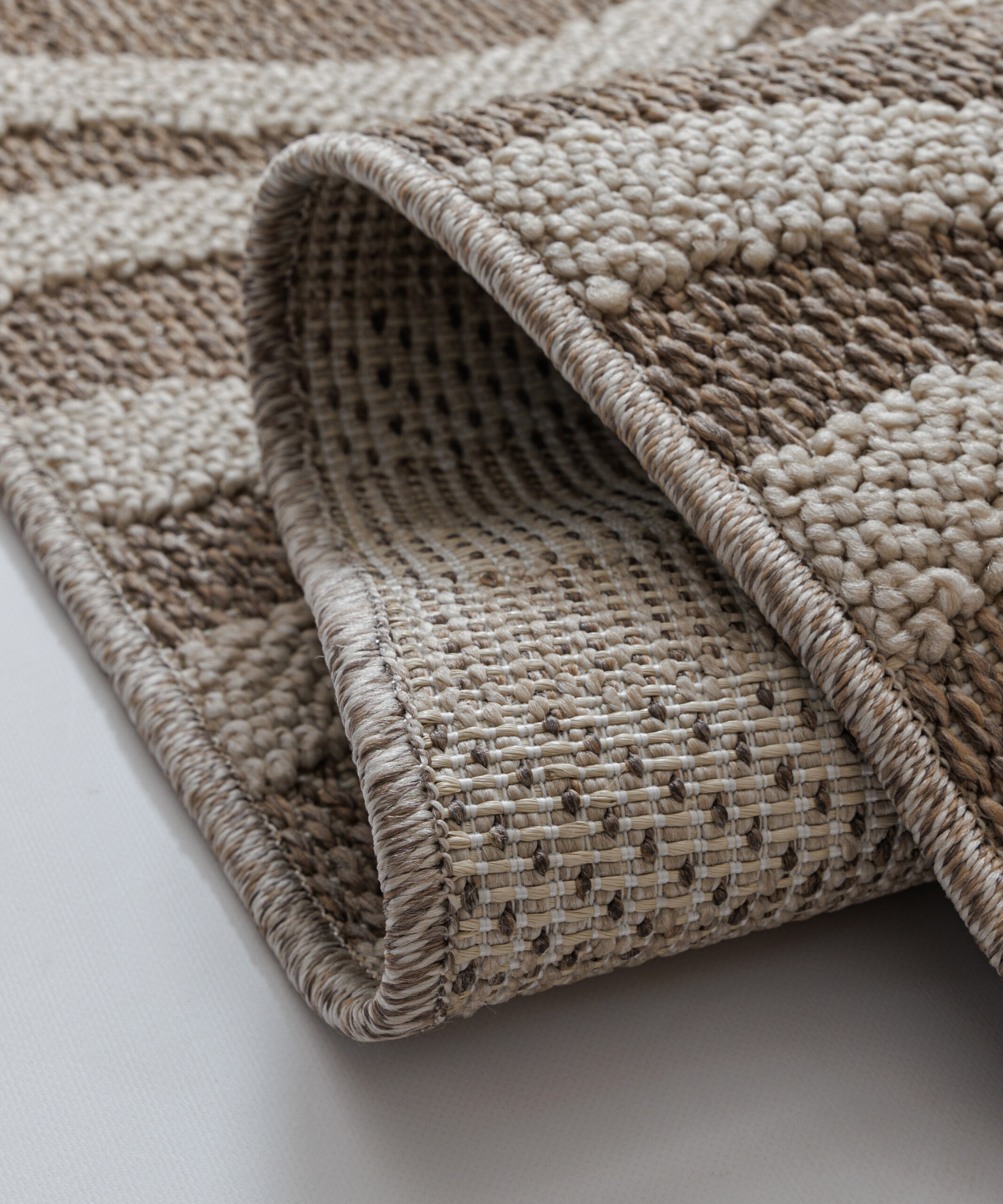 Alfombra exterior - Dunor Ripple marrón/beige - close up Alfombra exterior - Dunor Ripple marrón/beige - close up