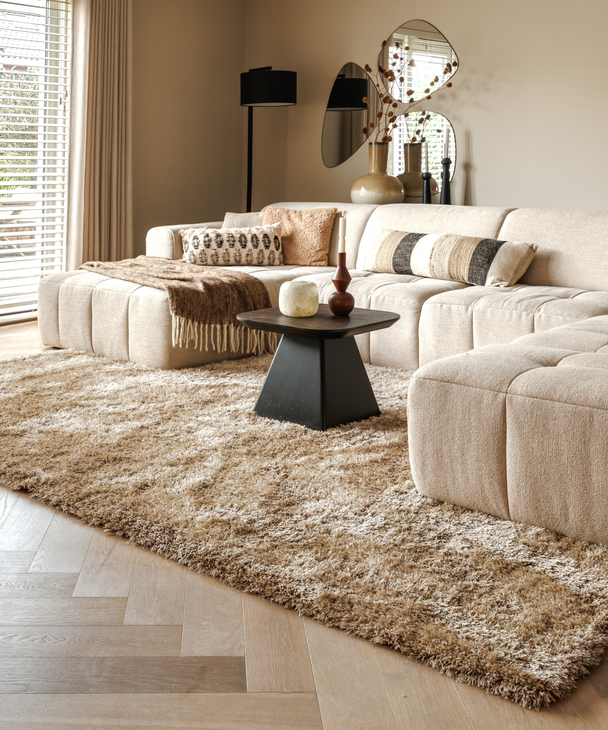 Alfombra Shaggy - Meadow Beige - sfeer Alfombra Shaggy - Meadow Beige - sfeer