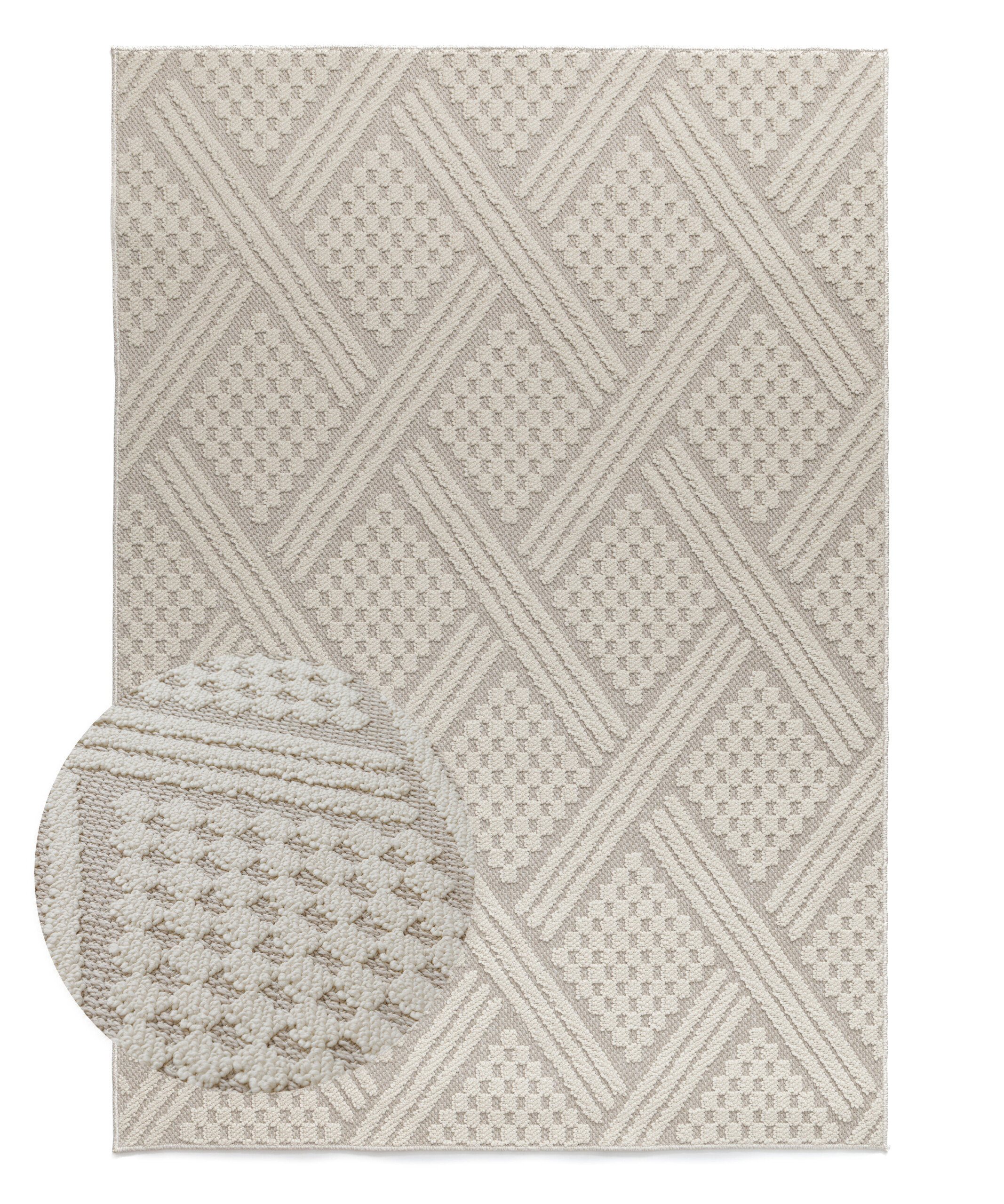 Alfombra yute exterior - Dunor Vex natural/blanco - overzicht Alfombra yute exterior - Dunor Vex natural/blanco - overzicht