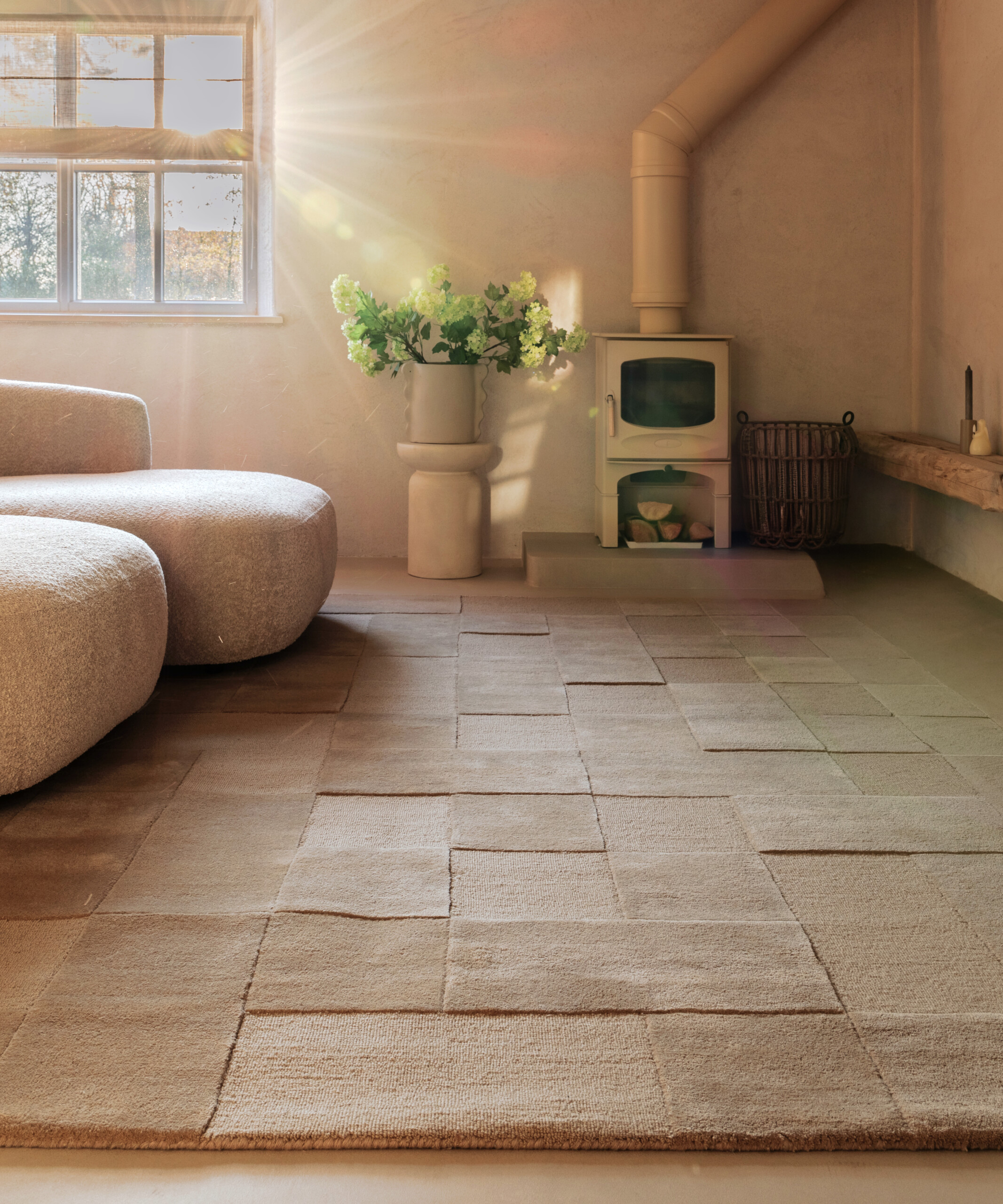 Alfombra retro - Summit Check beige - sfeer Alfombra retro - Summit Check beige - sfeer
