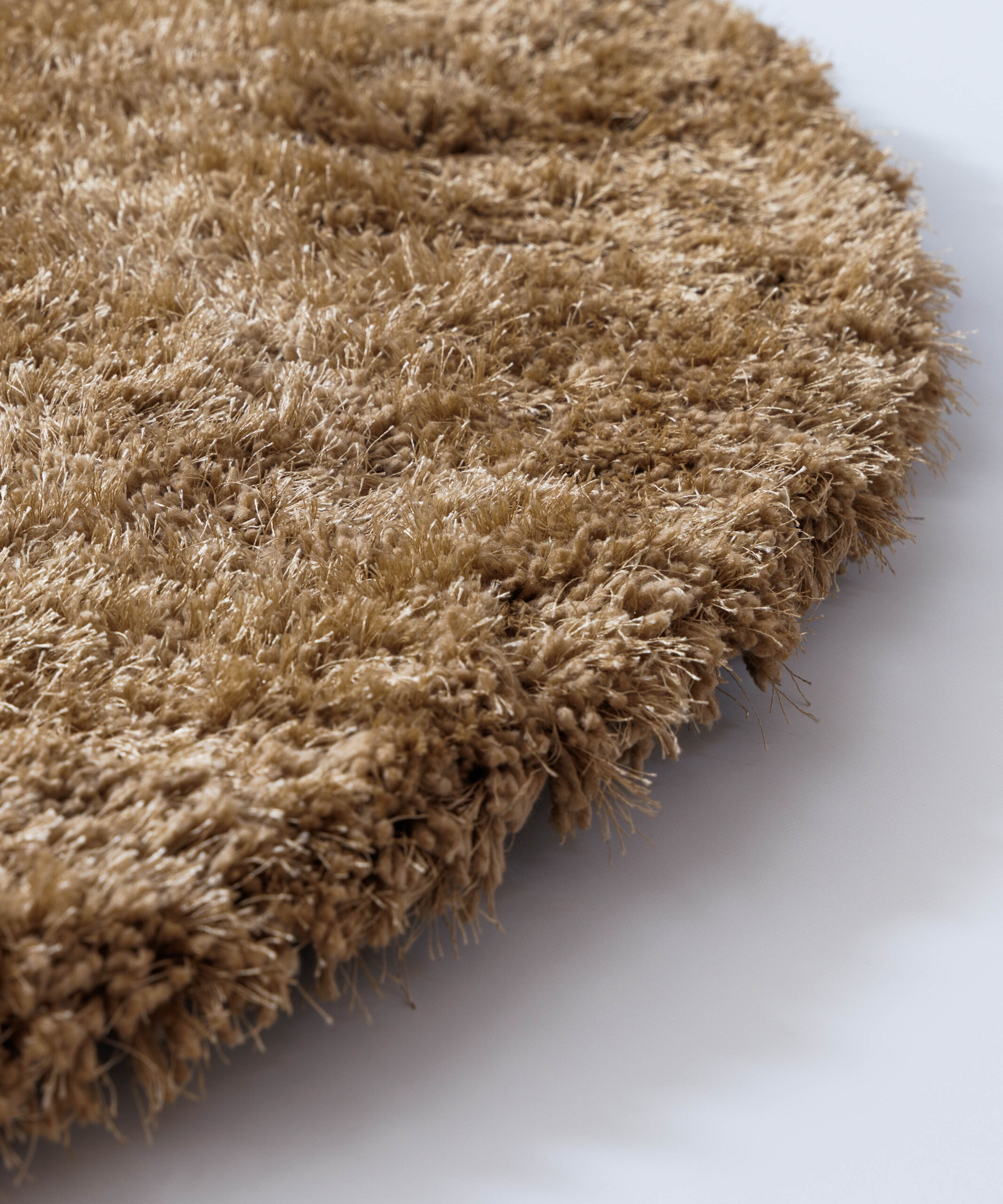Alfombra redonda Shaggy - Meadow Beige - close up Alfombra redonda Shaggy - Meadow Beige - close up