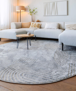 Alfombra redonda de estilo escandinavo - Contour Bend Gris - sfeer Alfombra redonda de estilo escandinavo - Contour Bend Gris - sfeer