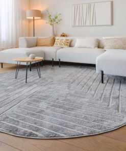 Alfombra redonda de estilo escandinavo - Contour Edge Gris - sfeer Alfombra redonda de estilo escandinavo - Contour Edge Gris - sfeer