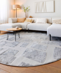 Alfombra redonda de estilo escandinavo - Contour Stone Gris - sfeer