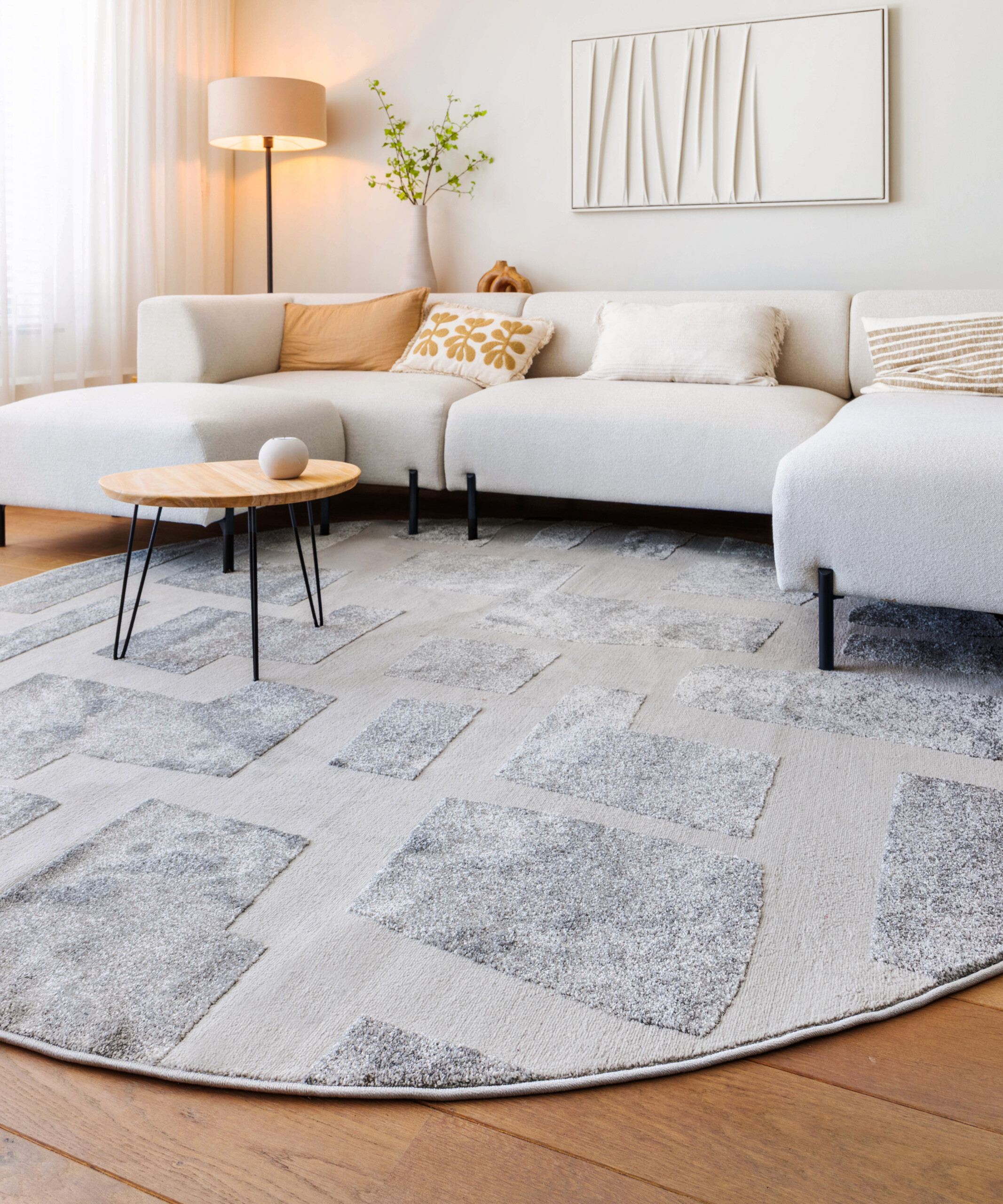 Alfombra redonda de estilo escandinavo - Contour Stone Gris - sfeer Alfombra redonda de estilo escandinavo - Contour Stone Gris - sfeer