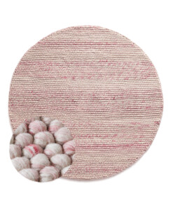 Alfombra lana redonda - Fjell crema/rosa - overzicht, thumbnail