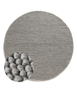 Alfombra lana redonda - Løkke gris claro - overzicht