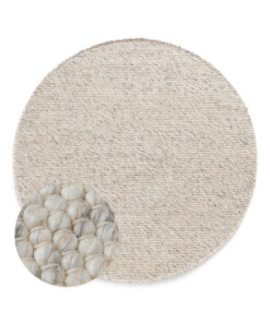 Alfombra redonda de lana - Silvull beige - overzicht
