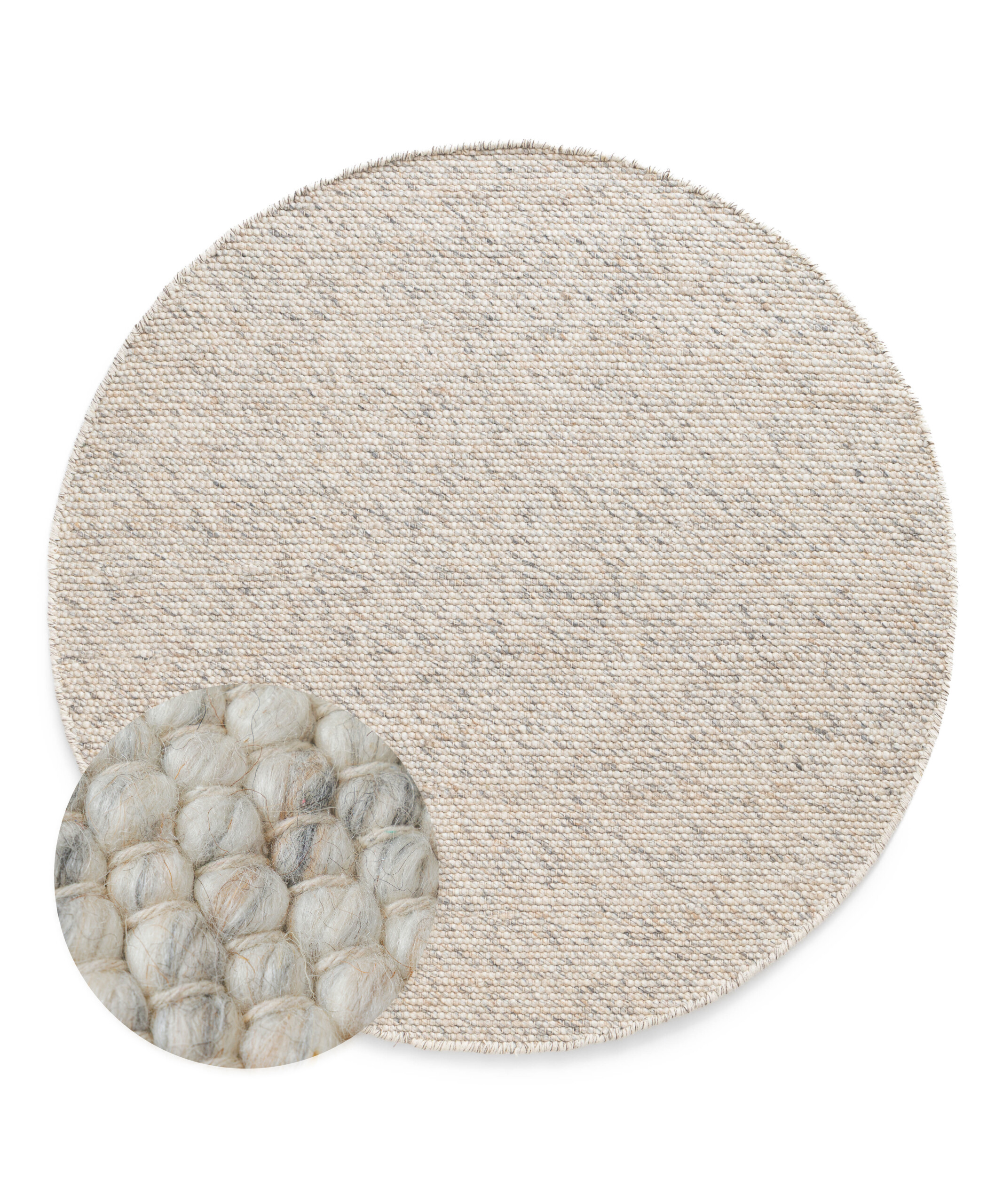 Alfombra redonda de lana - Silvull beige - overzicht Alfombra redonda de lana - Silvull beige - overzicht