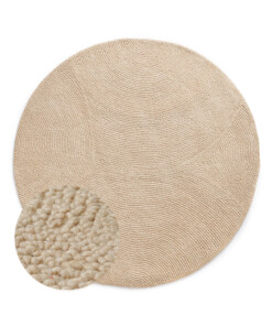 Alfombra redonda de lana - Tvist beige claro - overzicht, thumbnail Alfombra redonda de lana - Tvist beige claro - overzicht, thumbnail