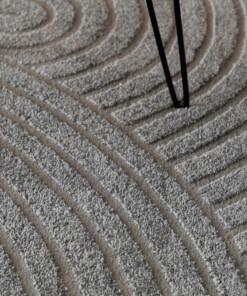 Alfombra de estilo escandinavo - Contour Curve Gris - close up, thumbnail Alfombra de estilo escandinavo - Contour Curve Gris - close up, thumbnail