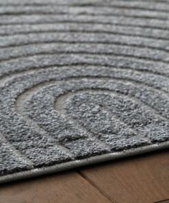 Alfombra de estilo escandinavo - Contour Curve Gris - close up, thumbnail Alfombra de estilo escandinavo - Contour Curve Gris - close up, thumbnail