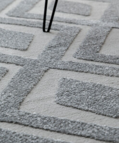 Alfombra redonda de estilo escandinavo - Contour Diamond Gris - close up, thumbnail Alfombra redonda de estilo escandinavo - Contour Diamond Gris - close up, thumbnail