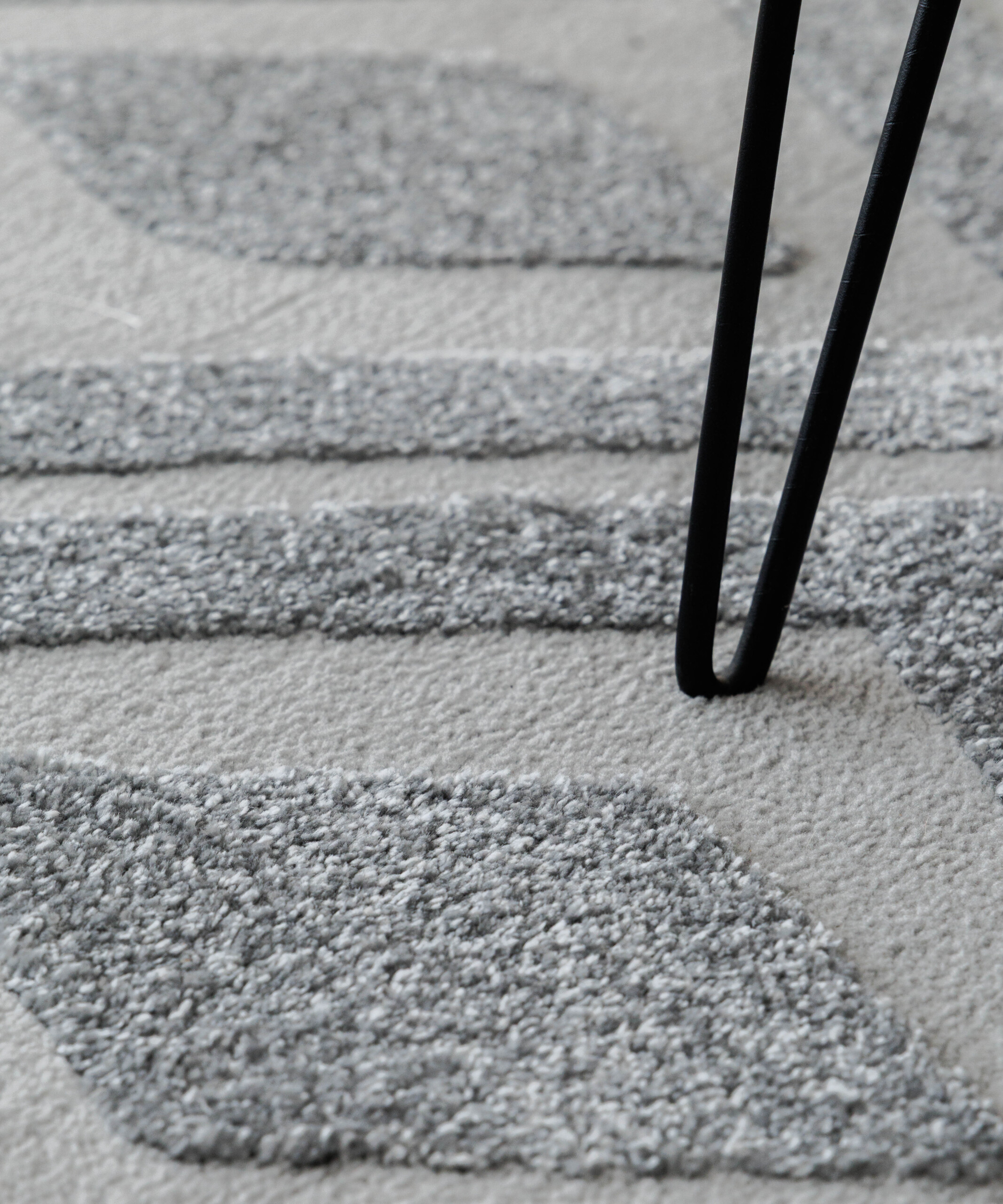 Alfombra de estilo escandinavo - Contour Diamond Gris - close up Alfombra de estilo escandinavo - Contour Diamond Gris - close up