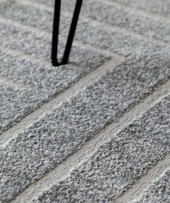 Alfombra redonda de estilo escandinavo - Contour Edge Gris - close up
