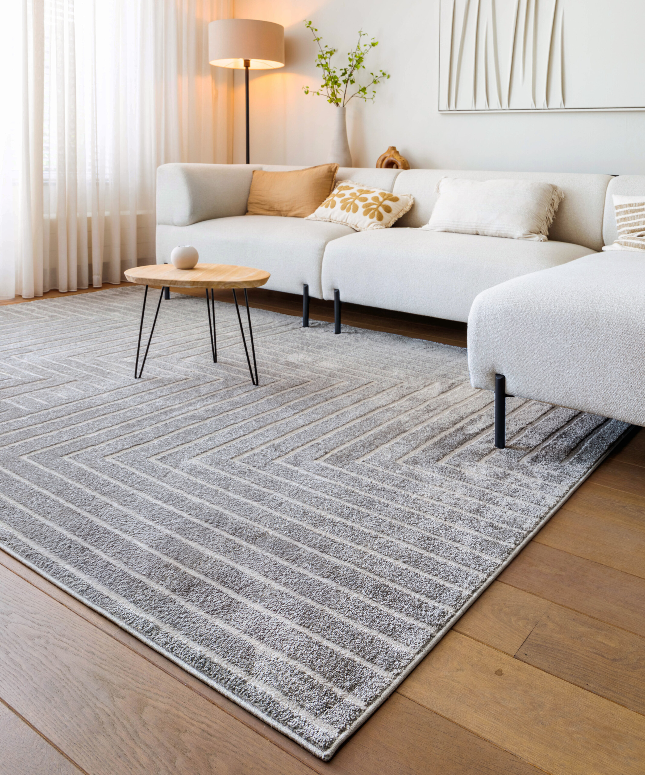 Alfombra de estilo escandinavo - Contour Edge Gris - sfeer Alfombra de estilo escandinavo - Contour Edge Gris - sfeer