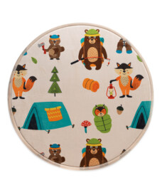 Alfombra redonda infantil - Pluffy Forest Animals multi - overzicht, thumbnail