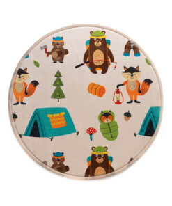 Alfombra redonda infantil - Pluffy Forest animals multi - overzicht
