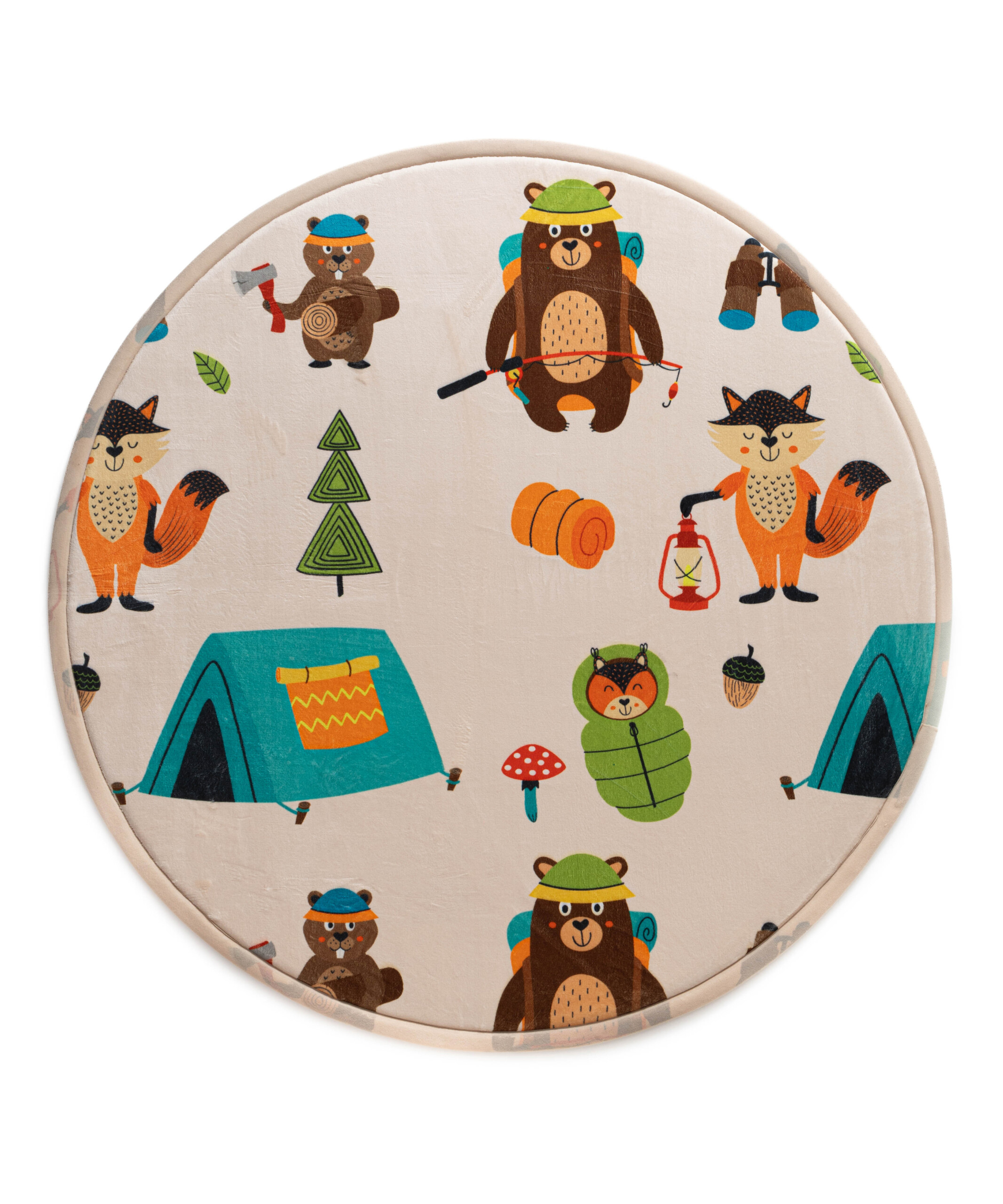 Alfombra redonda infantil - Pluffy Forest animals multi - overzicht Alfombra redonda infantil - Pluffy Forest animals multi - overzicht